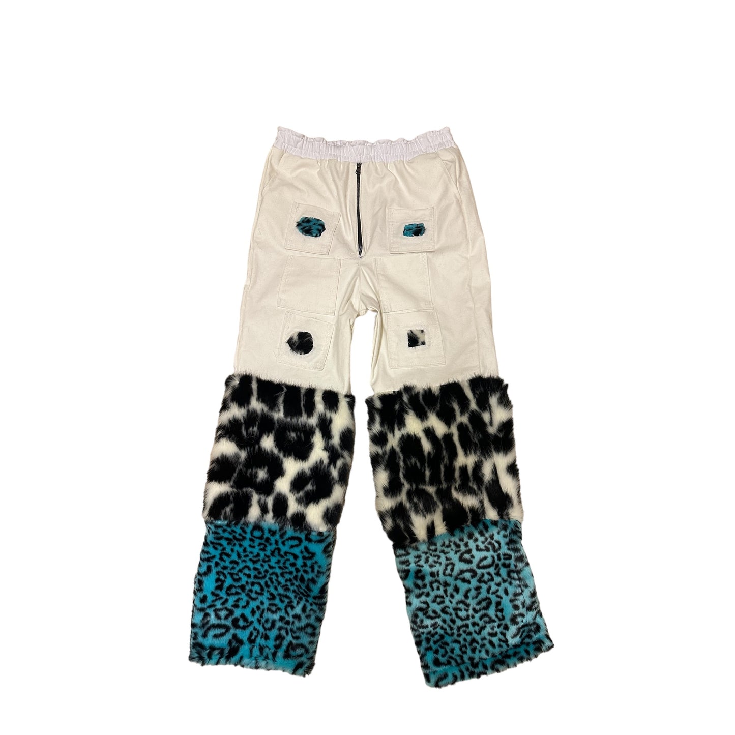 Two tone leopard print denim