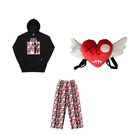 Vampire hoodie + pants + plush bag bundle