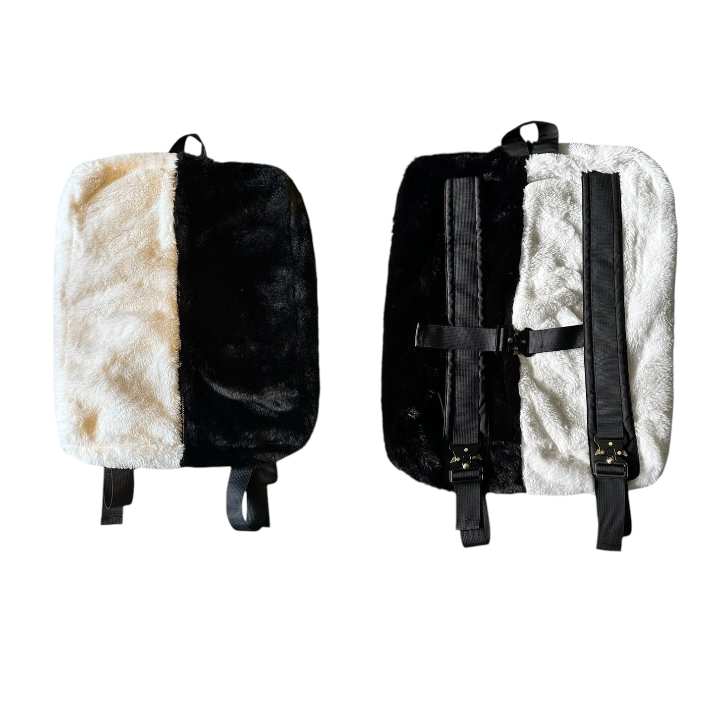 Two tone Rabbit fur backpack