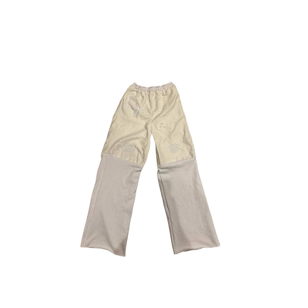 Distressed Patch Hybrid Denim Sweatpants