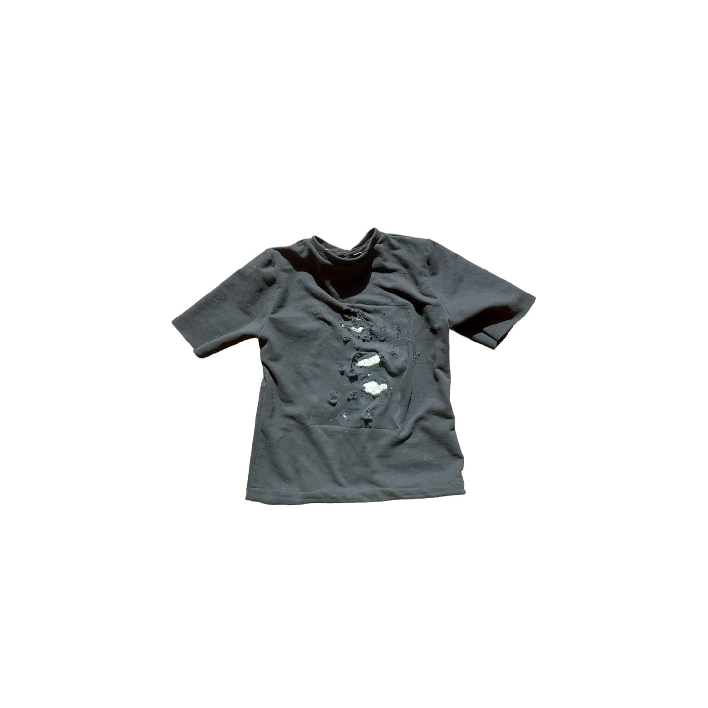 Distressed repaired patch shirt