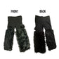 Hybrid fur patch stacked fur pants