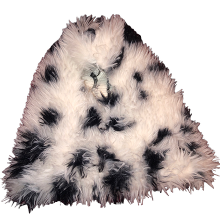 White & black fur mask