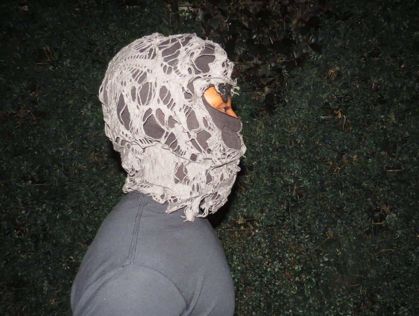 Grey Distressed Skimask