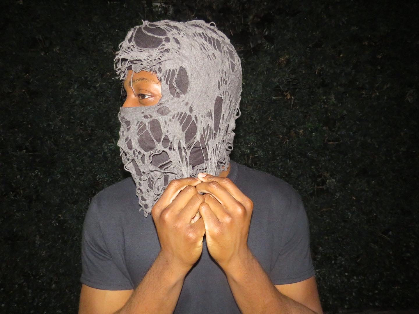 Grey Distressed Skimask