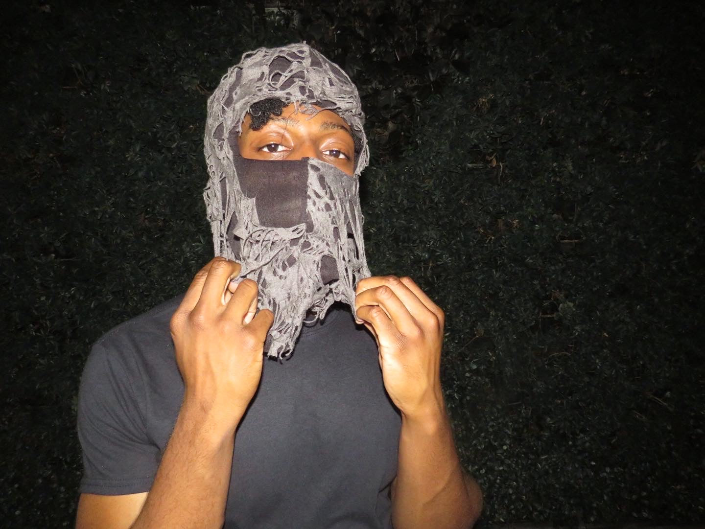 Grey Distressed Skimask
